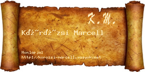 Körözsi Marcell névjegykártya