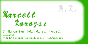 marcell korozsi business card